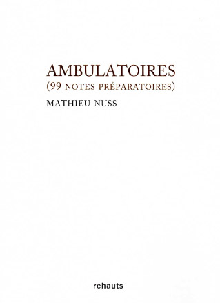 Livre : Ambulatoire de Matthieu Nuss
