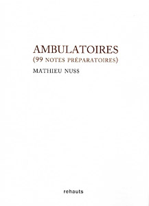 livre : Ambulatoires (99 notes préparatoires)