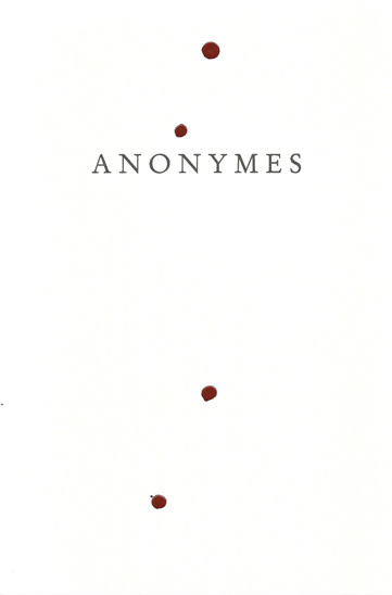 Livre d'artiste: Anonymes