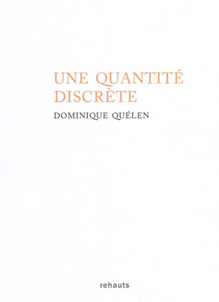 Livre : Une quantité discrète de Dominique Quélen